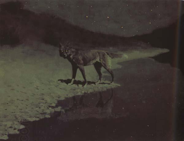 Frederic Remington Moonlight,Wolf (mk43) China oil painting art
